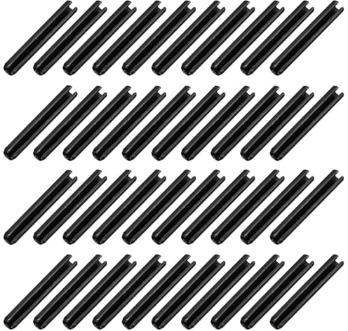 QUARKZMAN 120 Piezas Pasadores De Resorte Ranurados 4/25 Pulgada(4mm) Negro | Diámetro, Perno De Expansión De Acero 65Mn, 1-1/5 Pulgada(30mm) Longitud, Para Fijación Segura