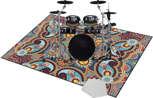 Alfombras Acusticas | Alfombra para Batería Electronica, Alfombra de Tambor 200 x 160 cm | Alfombras para Acústico Tambor | Alfombra Bateria Antideslizantes | Alfombrilla Insonorizada para Caja Bombo