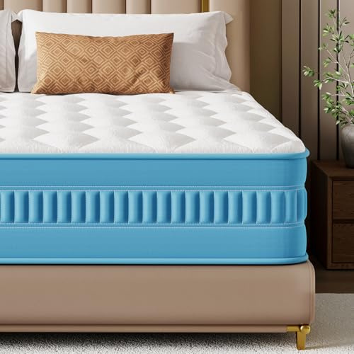 Niqooia Single Mattress 3FT, 10 Inch Extra Firm Single Bed Mattress with 7 Zone Pocket Sprungs Memory Foam Mattress for Back Pain Relief, Hybrid Mattresses with Knit Fabric -Motion Isolation