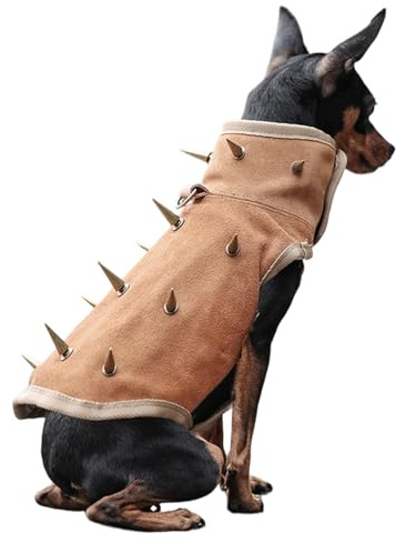 Tktouci Giubbotto Con Punte Per Cani - Abitino Regolabile Per Cuccioli - Pettorina Anti Morso Per Cani Con Punte Rimovibili - Per Addestramento Escursionismo Passeggiate Sicurezza All Aperto