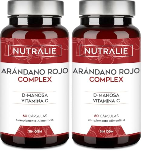 Arándano Rojo Americano - Vitamina C, D-Manosa e Hibisco Jengibre - Arándano Rojo - Cranberry Complex - 60 Cápsulas Nutralie (Paquete de 2)
