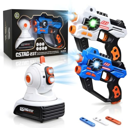 CSTAG -23T Infrared Countermeasure Laser Tag Toy Gun Set for Kids | 3+ Years | 2+1 PCS Interactive Shooting Game Toy with Projector for Boys & Girls