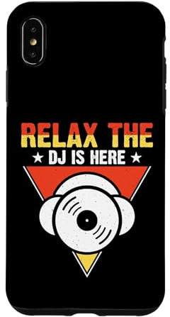Custodia per iPhone XS Max Relax The DJ Is Here, DJ retrò in vinile