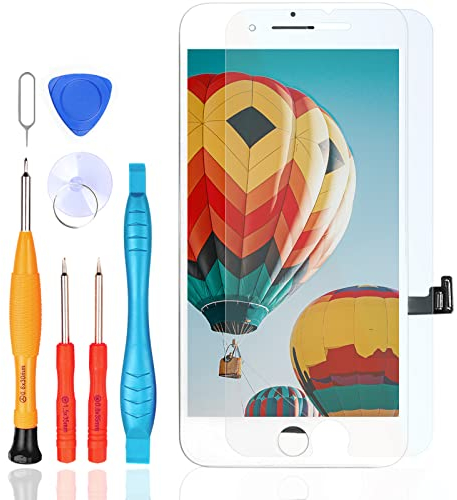 LL TRADER LCD for iPhone 8 Plus Display Digitizer Screen with Glass Lens Repair Replacement Kit White