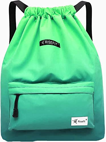 Risefit Waterproof Swimming Bags Drawstring Gym Bags PE Bags String Backpacks for Adults, Kids