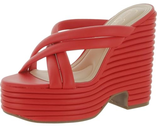 Jessica Simpson Women's Citlali Wedge Sandal, Dahlia Red, 8 UK