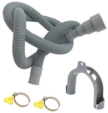 Kit de tuyau de vidange de lave-glace – Tuyau de vidange de rechange avec collier de serrage – Tuyau de vidange ondulé et flexible pour grandes interfaces de coupe de 20 mm, 24 mm, 30 mm, 38 mm Zorq