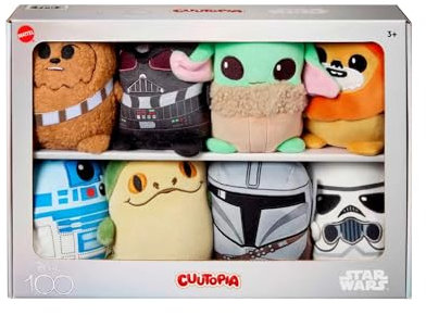 Cuutopia Star Wars 5 Inch Plush 8 Pack Toys - 3+ Years, Disney 100 Collectible Set, Soft Squishy Stuffed Toy Figures for Kids & Fans