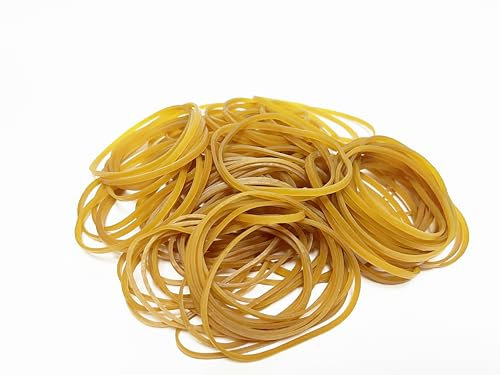 JOYISEN 60 x 3MM Gummibänder 100 Stück Elastisch Gummiband Breit mit 1.5MM Dicke Dunkelgelb Haushaltsgummi für Büro Haus Schule Lieferungen