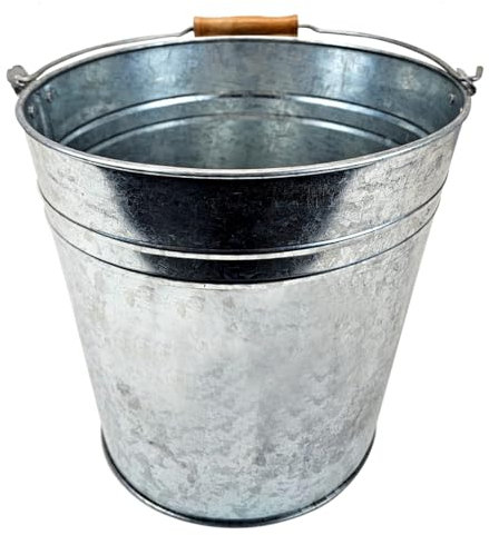 Best House | 9L 12L 15L 18 L | Metal Bucket | Galvanised | Multipurpose Strong Steel Wooden Handle | Indoor/Outdoor | Home, Garden, Bathroom and Garden Waste (Pack of 1) - 9 Litres