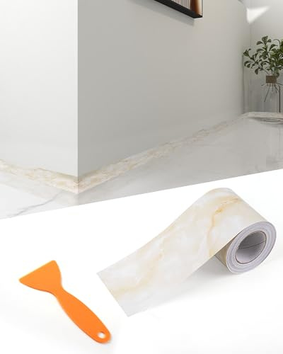 FBBULES Frise Murale Autocollante en PVC Décoratif Moulure Murale Adhésif Bordure Papier Peint Adhesive pour Salon Chambre Salle de Bain Cuisine Carreaux