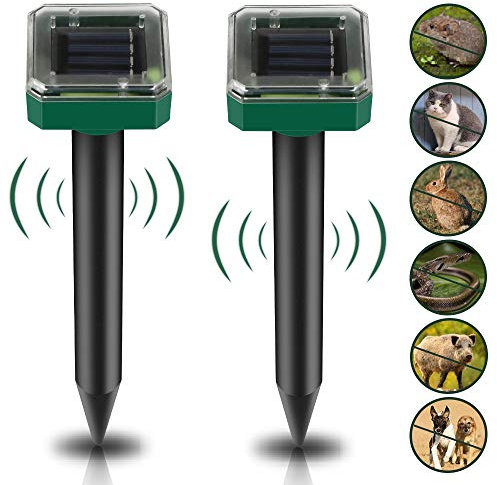 Lot de 2/4 répulsifs solaires Anti-Taupes : IP65 étanche Répulsif Solaire Contre Les campagnols, Répulsif à ultrasons pour la répulsif Contre Les Taupes, Lutte Contre Les parasites pour Le Jardin (2)