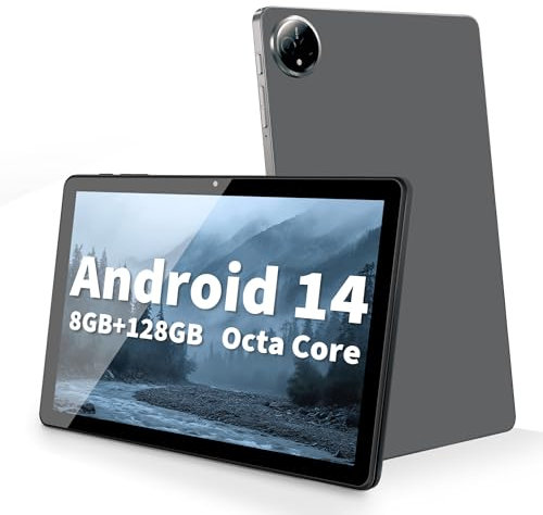 Veidoo 11 inch Tablet, Android Tablet with 8GB (4+4 Expand) RAM 128GB ROM 1TB Expand, 1280 * 800 In-Cell HD Touch Screen, Octa-Core Processor, WiFi 6, BT 5.0, Dual Camera (Grey)