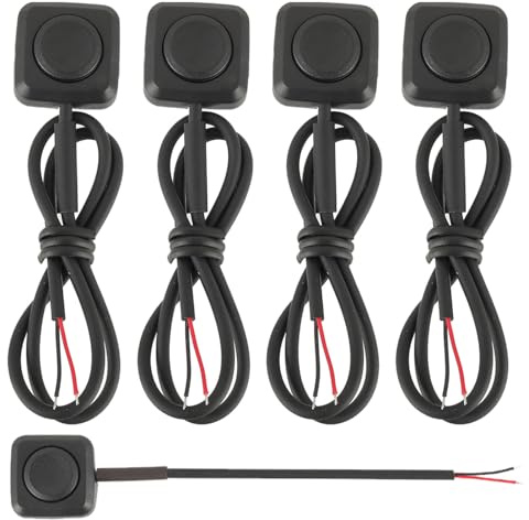 EPLZON 5 Pezzi Interruttore a Pulsante Momentaneo, Pulsanti Clacson ON/Off 12V-24V mini interruttore a pulsante per montaggio superficiale per Clacson Controllo Industriale, Esperimenti Elettronici