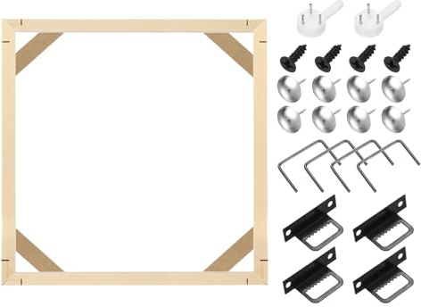 sourcing map 30 x 30cm Canvas Stretcher Bars, Wood Canvas Frame Kit Canvas Stretcher Frames DIY Stretcher Bars for Oil Paintings Prints Posters Home Decor