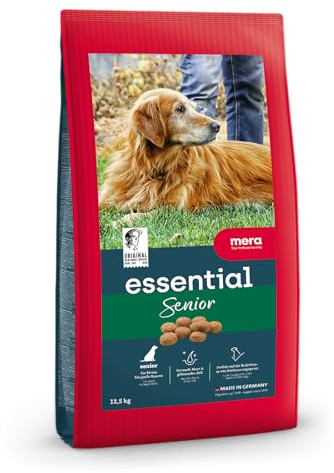 MERA Essential Senior Hundefutter Trocken 12,5kg | Hunde Trockenfutter für ältere Hunde Aller Rassen & Größen | Omega-3 und Omega-6 für Haut & glänzendes Fell | Dry Dog Food