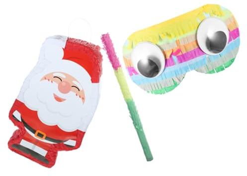 Beaupretty Pinata con Bastone e Benda per Occhi Decorazione Natalizia e Gioco per Compleanni e Party Familiari
