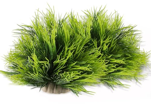 FdcLixuvol 2pcs Aquarium Decorations Plants Fish Tank Decorations Artificial Fish Tank Plants Plastic Tanks Accessories Small Large Aquarium Decoration Plastic Artificial Plant(Green)