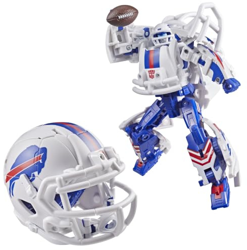 Transformers NFL, Buffalo Bills Blizz-Herd, Figura Robot de 14 cm Que se Convierte en Casco, Juguetes coleccionables de fútbol Americano, A Partir de 8 años