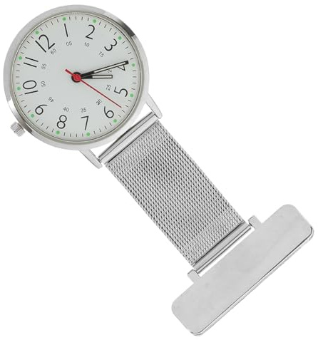 Milisten Reloj Diseño Colgante Pecho Broche de Acero Inoxidable Plata de Enfermera Preciso y Minimalista para Profesionales Médicos en Hospitales