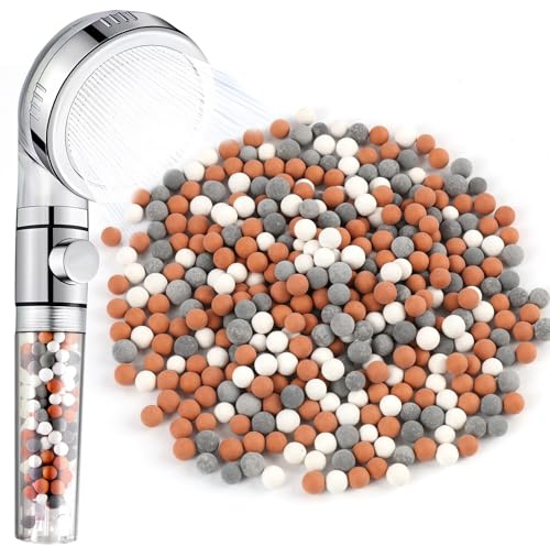Pack de 6 Conjuntos de Iones Negativos de Bolas de Mineral Multicolor para Ducha, Dos Tamaños, Recambio de Perlas Filtrantes para Mejorar Agua Dura y Reducir Cloro y Sistemas de Filtración Doméstica