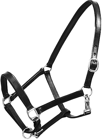 Lumanois Ronzal/Cabestro de Cuero Negro Ajustable para Caballo (Estándar),Deportes,Actividades al Aire Libre,Equitación,Arreos para Caballos,Cabestros para Caballos,0.45kg-90891