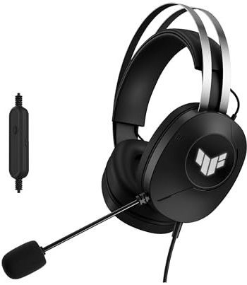 ASUS TUF H1 GEN II - Casque Gaming Filaire, Haut-parleurs Essence de 40 mm, Son Surround virtuel 7.1, Microphone certifié TeamSpeak, Conception légère de 297 grammes