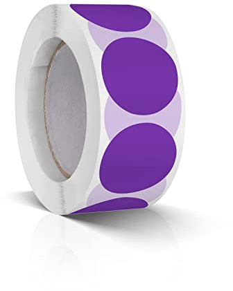 500 Stk Runde Aufkleber Stickers 25mm Farbkodierung Etiketten Rolle Kleine Klebepunkte Lila
