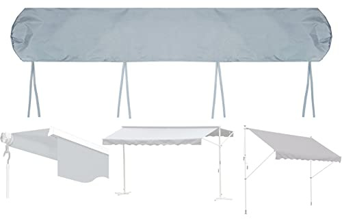 DFEO@MF Custodia per Tenda da Sole, Telo Protettivo per Tende da Sole Impermeabile Antipolvere con Cordino, 210D Tessuto Oxford, Copertura per Tenda da Sole a Bracci Estensibili (Gray,3m)