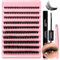 Kit Extension Cils 200PCS 60D Clusters Lashes Kit 3D Effect 0.07 8-16mm Faux Cils Individuels Kit Extensions de Cils avec Cils Applicateur Déménageur de Cils Bond et Seal