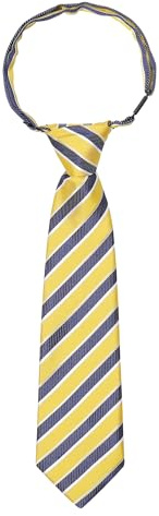 Kajeer Corbatas Preatadas para Niños y Niñas, Corbata Negra Ajustables Con rayas Diagonales de Cachemira para uniformes escolares (Sarga amarilla+azul marino, S-27cm(edad 6 meses-5 años))