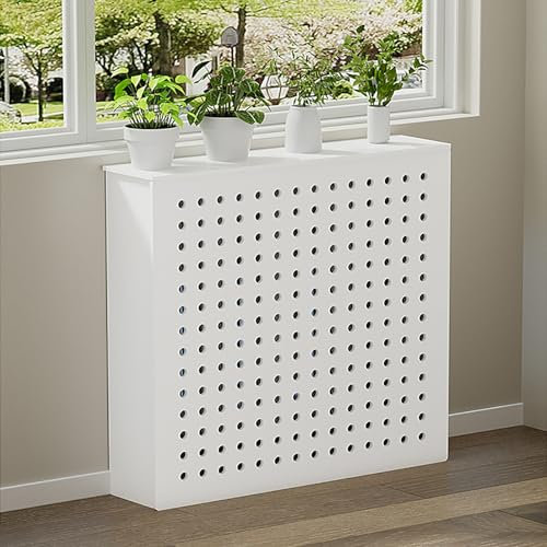 Cubre radiadores，MDF Lacado Revestimiento，Cubreradiadores de Madera，Cubreradiador para Esconder，Fácil de instalar, fácil de limpiar, buena transpirabilidad，para salón, dormitorio, baño(100*60*20cm)