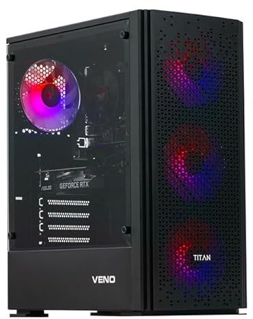 Veno Scorp Gaming PC AMD Ryzen 5 5500 Processor Nvidia RTX 5060 8GB Graphics Card - 16GB 3200MHz Ram - 1TB NVMe SSD - 550W PSU - Windows 11 - WiFi - Titan 4