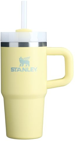 STANLEY Quencher H2.0 Tumbler with Handle and Straw, 3-Mode Flowstate Lid, Travel Cup Holder Compatible, Stainless Steel, Insulated, BPA-Free, 0.4 Litres, Grapefruit