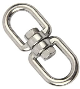 M8 Giratorio Gancho Doble Terminado Inoxidable Acero Anillo Giratorio, Acero inoxidable doble extremo giratorio ojo a ojo giratorio anillo conector, 360 ° giratorio Articulación giratoria eslabón