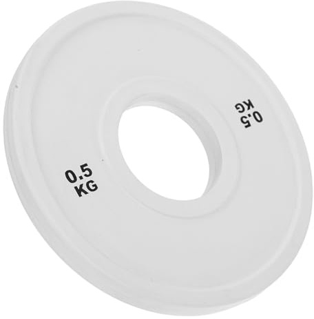 CIYODO Discos de Pesas de Goma Blancos 05 Kg Núcleo de Acero Placas de Peso para Barra Orificio Grande Accesorios para Entrenamiento Funcional y Gimnasio Casa para Hombres y Mujeres