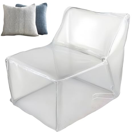 para puf – de sofá Grande Transparente Impermeable de Vinilo para Almacenamiento de Peluche, Resistente al Agua, para puf | de Suelo para habitación de los niños, Dormitorio o