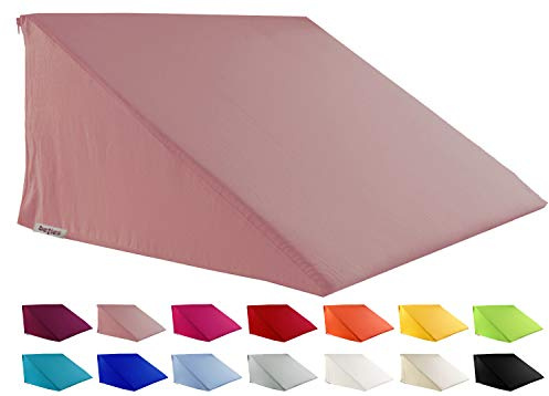 beties - Basic -, Big Comfy copricuscino per cuscino a cuneo ca. 62 x 49 x 30 cm, fodera per cuscino 100% cotone in molti colori allegri tinta unita (quarzo rosa)