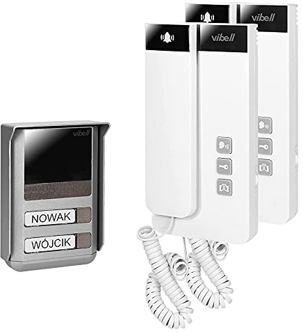 Vibell Salem Multi Interphone pour deux familles, réglage du volume, commande de porte et écouteur magnétique