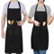 LEFUNDA® Delantal de cocina impermeable con 3 bolsillos y correas largas ajustables para barbacoa, ideal para, hombres, mujeres, cocina, restaurante,cafetería.(1 delantales - Negro - Grande)