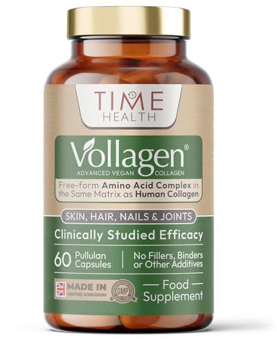 Vollagen® Advanced Vegan Collagen - 18 Amino Acid Complex in Ratio of Collagen - Studied Effectiveness - 60 Capsules - Vegetarian - Zero Additives - Pullulan (60 Capsules)