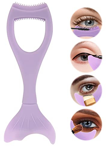 Eyeliner Schablone Lidstrich Schablone Wimpern Schablone Wiederverwendbarer Silikon Eyeliner Schablonen Multifunktion Silikon Augen Make up Tool Wimpernkamm Eyeliner Schablone für Anfänger