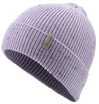 Sterntaler Strickmütze Sprenkel - Mädchen Kindermütze aus Strick mit Umschlag - warme Babymütze mit Farbsprenkel - Flieder, Größe 55