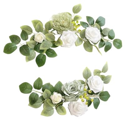 MagiDeal Fleur Arche Mariage, 2 Guirlandes de Fleurs Artificielles, Panneaux de Mariage Décorations Florales pour Arche de Mariage, Décorations pour Panneau de Bienvenue de Mariage, Fête, B
