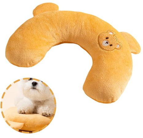 Embhlitfe Oreiller doux en forme de U pour animaux de compagnie facile à nettoyer - Jouet pour chien et chat - Coussin pour soulager le sommeil et améliorer le sommeil - Petit oreiller pour petits