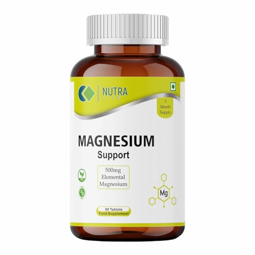 Magnesium Supplements 500mg for Muscle, Bone & Energy. Magnesium Tablets for Women & Men, 90 Tablets, 3 Month Supply-Nutra Life