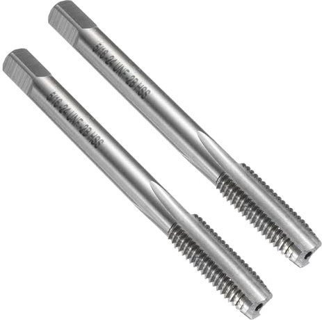 sourcing map 2pcs Straight Flute Thread Tap, 5/16-24 UNF Screw Threading Tapping Tool Thread Milling Machine Taps, High-Speed Steel 6542 (HSS 6542)