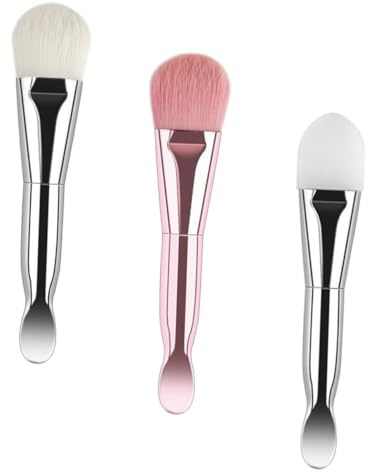OUNONA Juego de 3 Brochas para Mascarilla Facial de Silicona, Herramientas para Mezclar y Aplicar Mascarilla de Barro, Fácil de Limpiar