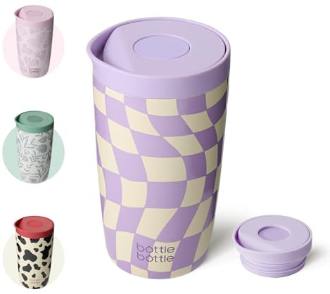 BOTTLE BOTTLE Thermobecher 350ml für Kaffee oder Tee, auslaufsicher und Easy Quick-Press-Verschluss, Isolierbecher Travel Mug Classic Grande (Lila)