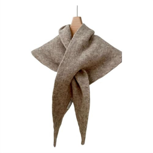 Triangle Scarf Knitted Triangle with Rice Grain Knitting Pattern in Solid Colors Light Cloth Soft Many Color Warm Scarf